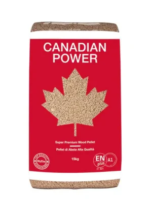 Pellet Canadianpower ENplus A1 15 kg in abete- 77 Sacchi da 15kg