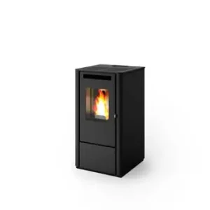 Stufa a pellet ventilata Rosita 9.5 kW nero goffrato