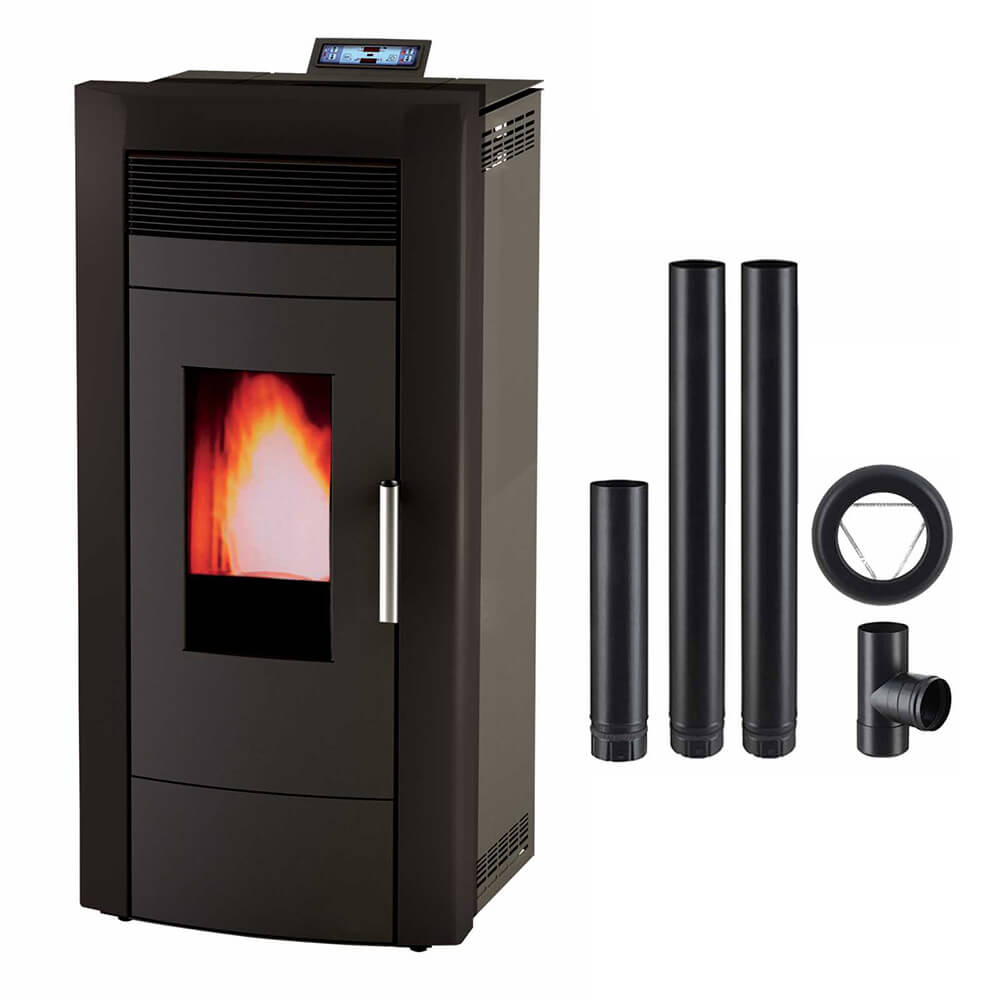 Pack Poêle à granulés Hydro Baracuda Commo + tuyaux d'évacuation Poujoulat 15kW